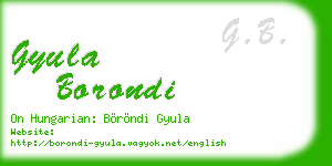 gyula borondi business card