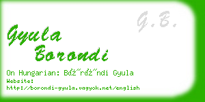 gyula borondi business card